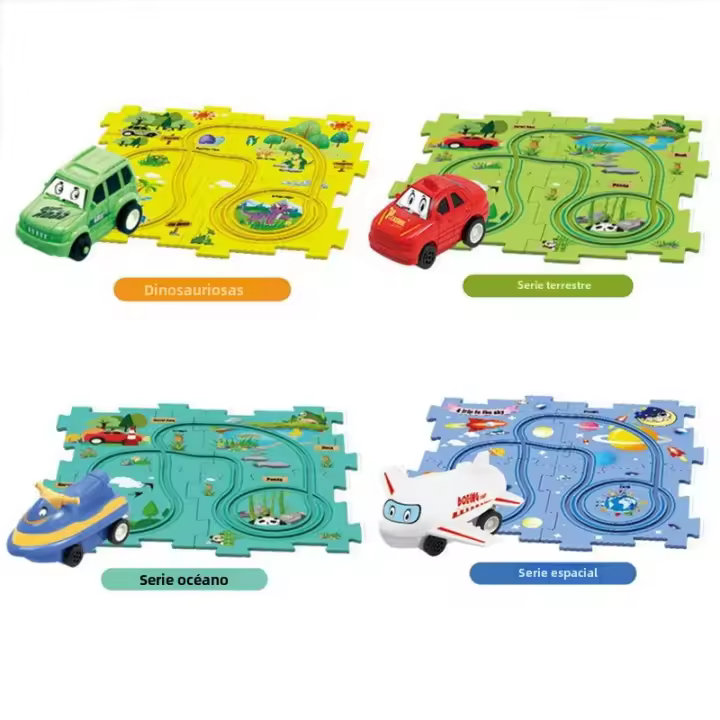 Juguete Educativo Para Niños Asamblea DIY De Coche Eléctrico Con Vía Automática Escena De Ciudad Construcción Regalo De Día De La Tierra - 1