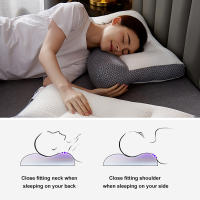 Almohada de Memoria Ortopédica de Algodón Rebote Lento Forma Ergonómica Relaja el Cuello - details 1