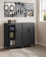 Archivador de Oficina de Acero con Cerradura - Armario Multifuncional de 2 Puertas, Ideal para Oficina y Sala de Estar, Negro - details 2
