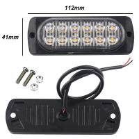 Luz De Advertencia Constante LED Para Camión 12V 24V 12smd Luz De Barra De Grille Luz Beacon De Coche Amarilla Roja Azul Universal ABS - details 1