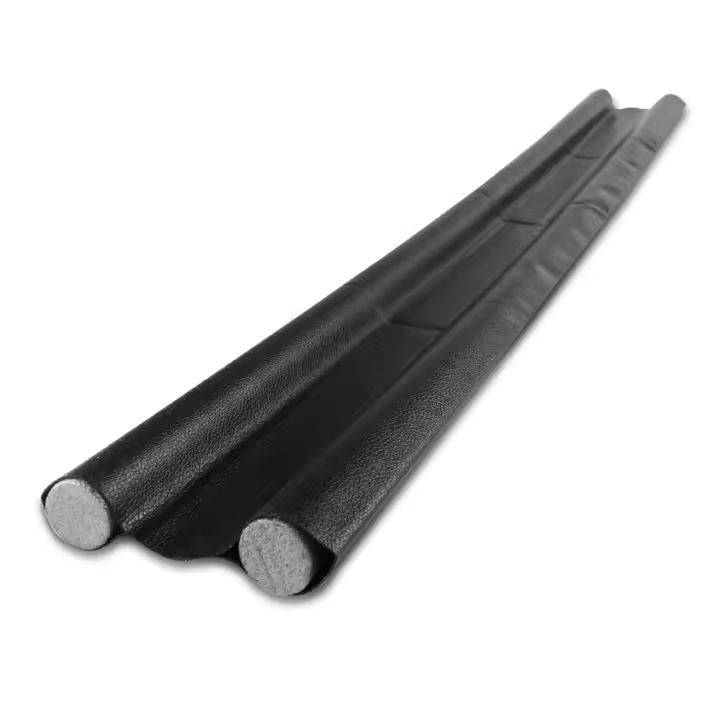 Burleta para Puerta con Doble aislamiento de 96 cm, lavable y duradero, antifrío, aislante inferior, y antiruido antiinsectos, color Negro, Con Varilla de espuma insertada y cortable, color gris. - 1
