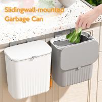 Cesta De Basura Inteligente Montada En La Pared 9L Para Cocina Y Baño Ecológica De Plástico Con Cubierta Rodante Accesorios De Cocina - details 1
