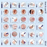 Nuevo Kit De Manicura Y Pedicura 30 PCs Cortauñas De Acero Inoxidable Conjunto De Herramientas Para Corte De Uñas Y Tobillos - details 8