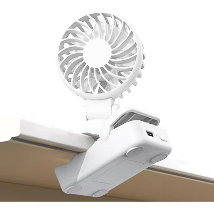 Genérico Ventilador De Mano Con Clip - Con Pinza para Sombrilla y Enfriador de Aire Personal | 3 Velocidades Ajustables Para Exteriores, Soluciones De Refrigeración En Camping, Pesca Y Viajes - 1