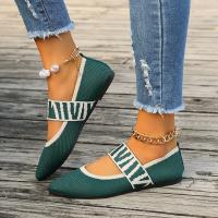 Zapatos De Mujer Veraniegos 2024 Slip-On Color Sólido Moda Confortable Planos Puntera Punzada Tejidos De Mueller Zapatos De Casual - details 7