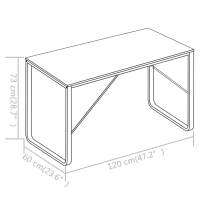vidaXL Escritorio para ordenador color roble y negro 120x60x73 cm - details 7