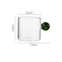 Taza De Café Expresso De Vidrio Pequeña Con Asa Y Taza Para Casa Decoración De Mesa Jugo De Carne Café Té Agua Eco-amigable - details 7