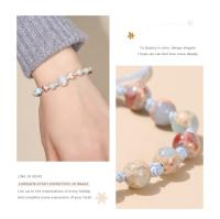 Pulsera Ajustable De Piel De Serpiente Azul Natural JD Para Mujer Estilo Dulce Con Cuentas De Ojo De Gato Joyería Regalo Tejida Con Piedra Semi-preciosa - details 7