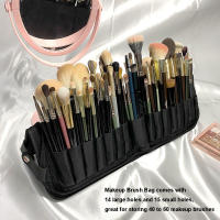 Bolsa De Maquillaje Plegable Para Viaje Con 29 Agujeros Organizador De Herramientas De Cosméticos Para Mujeres Estuche De Cosméticos Doble Capa De Nylon Impermeable - details 7