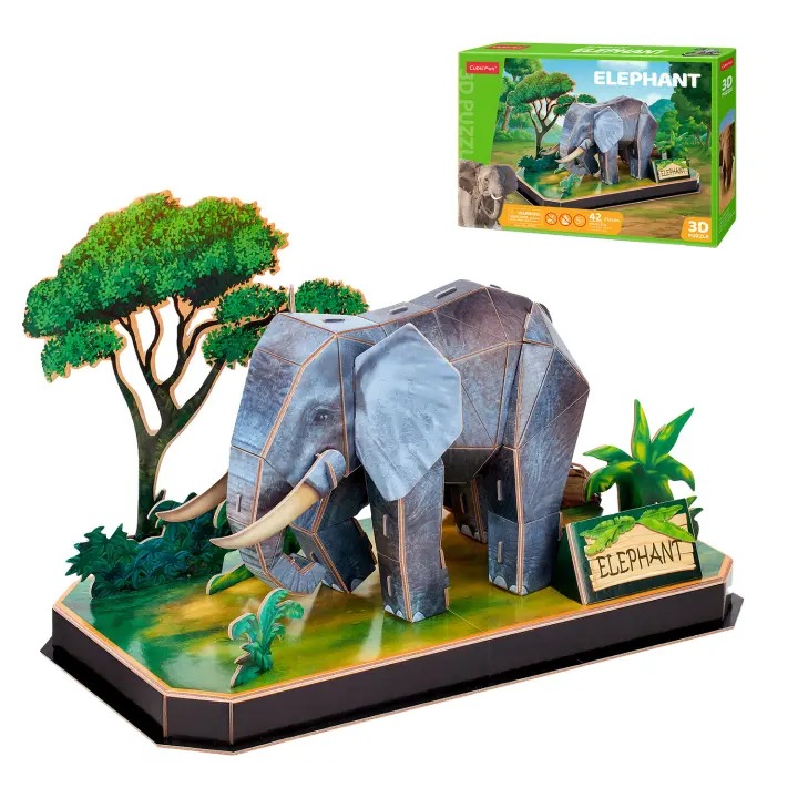 Puzzle 3D Niños Elefante - Maquetas para Montar Niños Y Adultos | Puzzle 5 Años O Más | Puzzles 3D | 42 Piezas | Puzzle 3D Adultos | Regalos para Niños - 1