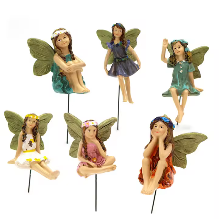 Miniatura De Ángel Fae Set De Estatuillas De Resina Para Jardín Accesorio De Paisaje DIY Figura De Fae Para Decoración Del Hogar - 1