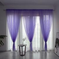 Cortina De Tules Sólida Y Transparente 100x200cm Para Sala De Estar Y Dormitorio Panel De Cortina Exterior Moderno Sin Doble Capa Ni Aislamiento Solar - details 3