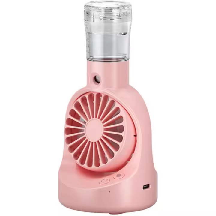 Ventilador recargable de mano con niebla, ventilador de escritorio, ligero pulverizador - 1