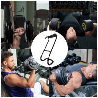 Gancho De Apoyo Para Dumbbell 250 Lbs Capacidad De Carga Accesorios De Entrainamiento De Fuerza Conector De Seguridad Para Presión De Pecho Y Brazos Material De Hierro Tamaño 26.2*11.5cm - details 10