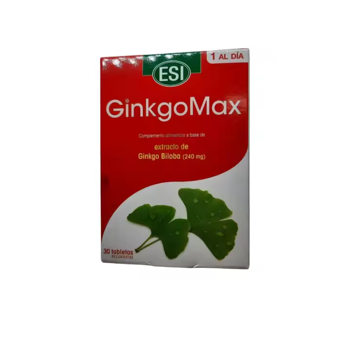 GINKGO MAX 30 TABLETAS DE ESI. Es el mejor producto naturar para fortalecer en estudiante o preservar en adultos la pérdida de memoria y prevenir enfermedades neurodegenerativas. producto natural sin químicos - 1
