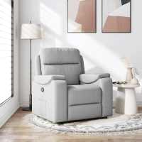 vidaXL Sillón reclinable de tela gris taupe en color Taupé/Gris claro/Negro y más - details 3