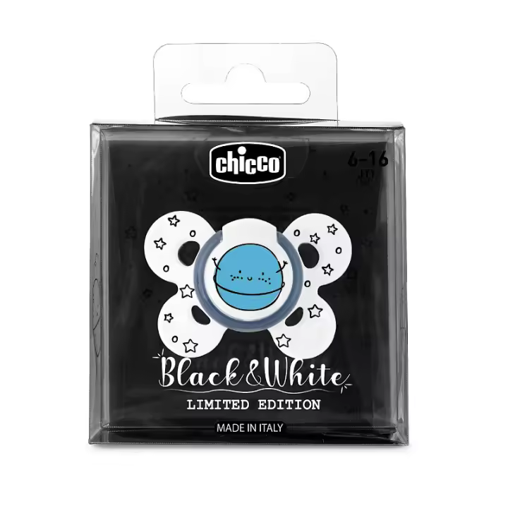 CHICCO CHUPETE PHYSIOFORMA COMFORT BLACK & WHITE 6-16 M - 1