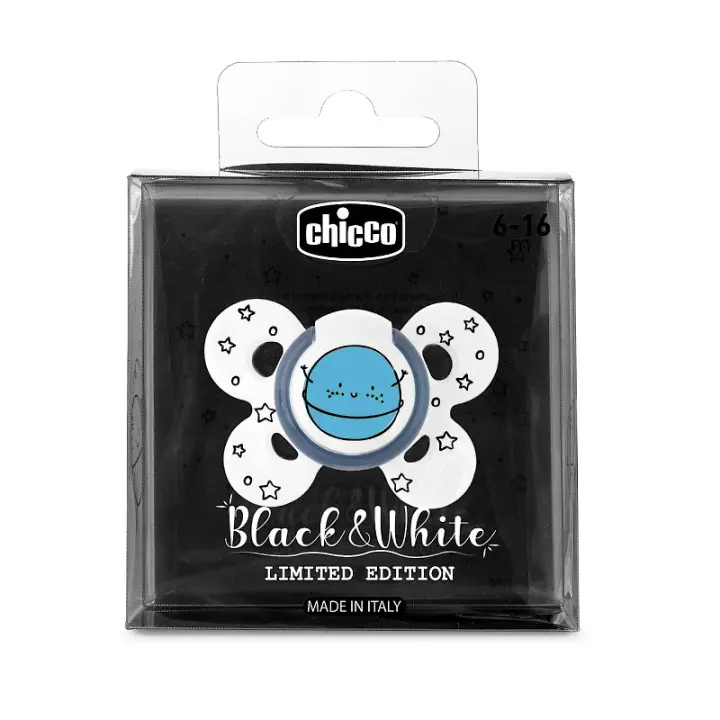 CHICCO CHUPETE PHYSIOFORMA COMFORT BLACK & WHITE 6-16 M - 1
