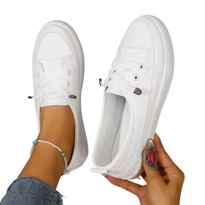 Zapatos Planos Casuales Y Cómodos De Malla Transpirable Para Primavera Y Verano Con Punta Redonda Y Boca Profunda Para Mujer - 1