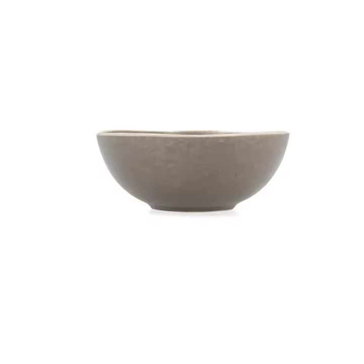 BIDASOA GIO Bol Irregular Cerámico 16x6,5CM Gris Liso Relieves organicos - 1