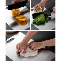 Tablas De Corte De Acero Inoxidable 304 De Grado Alimenticio Doble Cara Para Cocina Resistente Al Desgaste Fácil De Limpia - details 5