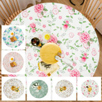 Mantel Redondo Vinilo Con Espalda De Terciopelo Tamaño 120cm Estampado Floral Cubierta Elástica Para Comedor Al Aire Libre Picnic - details 0