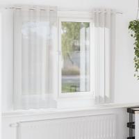 vidaXL Cortinas de gasa con ojales 2 uds 140x175 cm en color Rosa claro/Gris oscuro/orange y más | protección solar decorativa para ventanas hogar oficina dormitorio fácil de instalar - details 6