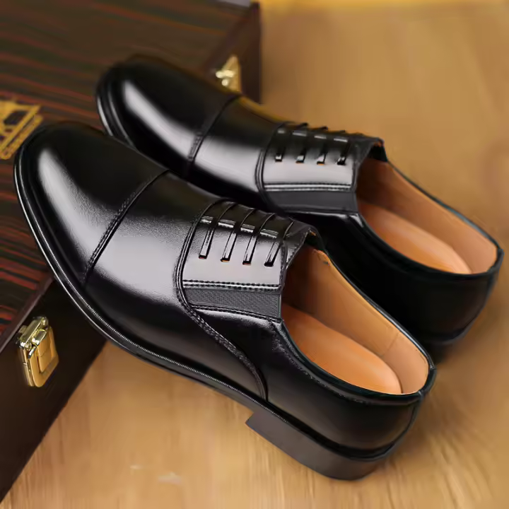 Zapatos Formales De Cuero Para Hombre Slip on Vestimenta Casuál Boda Lujosa Caminar Oficina Talla Grande Zapatos Para Hombre - 1