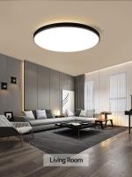 Lámpara De Techo LED Ultra Delgada 30W Moderna Para Sala De Estar Dormitorio Cocina 220V Color Negro Control Remoto Dimmer - details 10