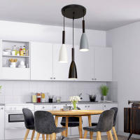 Luz De Pendant LED Para Restaurante Moderna Nórdica Minimalista Creativa Para Arte De Barra De Hierro Instalación Por Cable - details 3