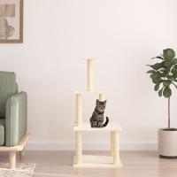 vidaXL Rascador para Gatos con Postes Árbol Torre de Escalada Sisal Color Crema,  Gris claro,  Gris oscuro y mas - details 0