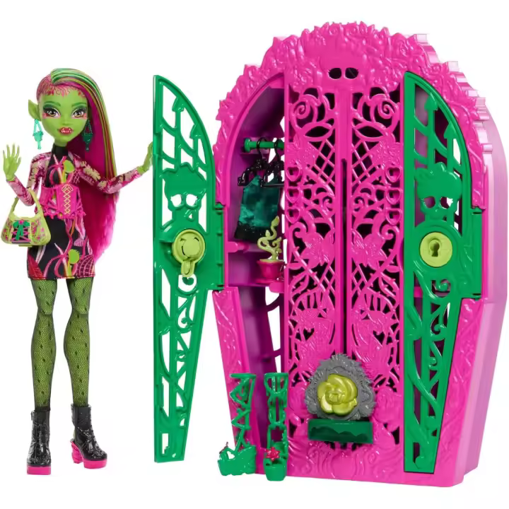 Monster High Skulltimate Secrets Jardín misterioso Venus McFlytrap Conjunto de muñeca y accesorios, armario con más de 19 sorpresas, incluida ropa de muñeca - 1