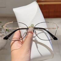 Gafas De Moda Coreana KAMMPT Para Mujer Estilo Retro Ovaladas Con Marco De Metal Bloqueo De Luz Azul Accesorio Decorativo - details 3