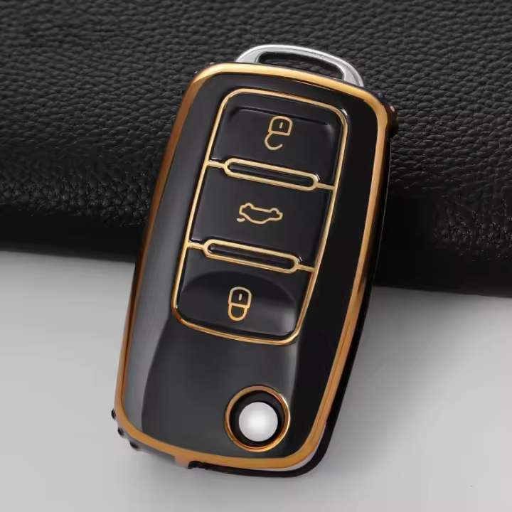 Funda De Llave De Coche TPU Para VW Volkswagen Polo Tiguan Passat B5 B6 B7 Golf 4 5 6 MK6 Jetta Lavida Skoda Octavia - 1