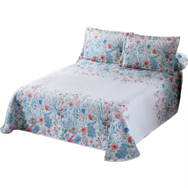 NOVOTEXTIL Colcha Bouti de Verano Estampada 100% Algodón con 2 Fundas de Cojín 50x70 cm Cubrecamas Ligero Transpirable Ideal Primavera Verano Tejido Natural Suave Fresco Diseño Moderno Colorido Ropa de Cama Lavable Acolchado - 1