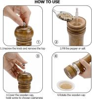 Molinillo de Sal Y Pimienta, Dveda, paquete de 2, molinillo Manual de Madera para Sal Y Pimienta de 6,5 pulgadas con Molienda de Cerámica ajustable y acrílico transparente - details 4