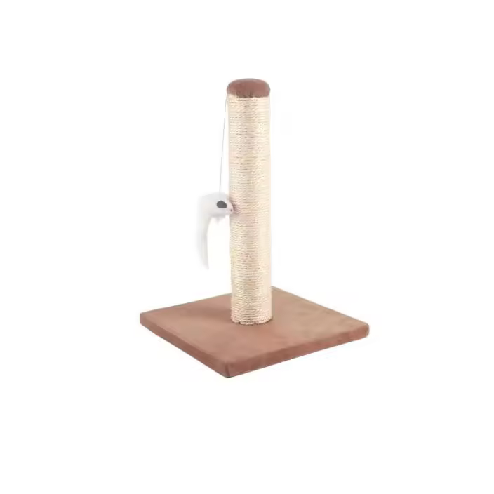 Nobleza – Poste rascador para Gatos de sisal con Juguete. Pequeño, Color Marrón. Medidas: 25 * 25 * 35 cm - 1