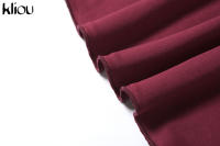 Vestido De Hombros Descubiertos Kliou Para Mujer Estilo Clásico De Calle Alta Manga Completa Hueco Vestido Delgado Sencillo Elegante De Fibra Sintética - details 7