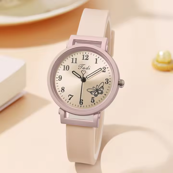 Reloj De Pulsera Para Mujer Con Correa De Silicona Reloj De Cuarzo Estilo Casual Con Marcadores Arábigos Material De Aleación Y Vidrio Regalo Ideal - 1
