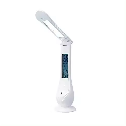 LAMPARA LED DE MESA 4W 6400K CON RELOJ COLOR BLANCO - 1