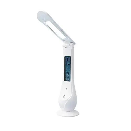LAMPARA LED DE MESA 4W 6400K CON RELOJ COLOR BLANCO - 1