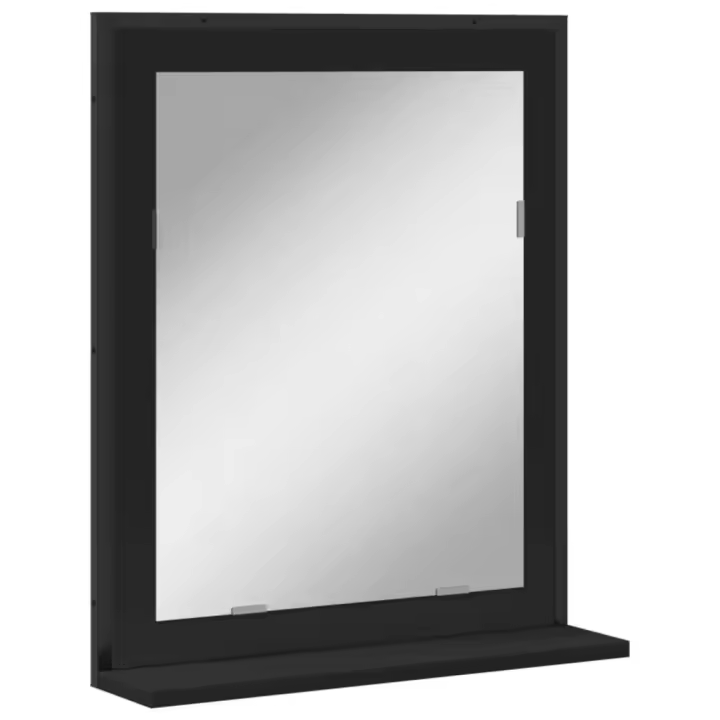 Espejo de baño with estante Madera Ingeniería Negro 50x12x60 cm - 1