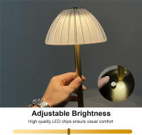 Lámpara De Mesa De Cristal Con Iluminación Tricromática Para Sala De Estar Y Dormitorio Luz Nocturna Sin Cable Protección Para Los Ojos Ajuste De Brillo Con Toque - details 2