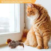 Juguete Interactivo Para Gatos Pájaro Eléctrico Con Peluche Y Plumas Simulación De Pájaro Con Sonido De Cickping Para Divertir a Los Gatos Y Gatitos - details 5