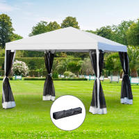 Outsunny Carpa Plegable 3x3m Paredes de Mosquitera Extraíbles con Cremallera 4 Orificios de Drenaje Tela Oxford 420D para Jardín Fiestas - details 1