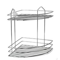 Estantería de baño cromado , estante esquinero , cesta de ducha, estante de ducha, soporte de pared cromado, organizador de ducha (2 niveles) 29 x 23 cm - details 0