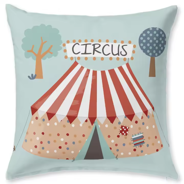 JVR - Cojin algodón modelo CIRCUS  - Tejido 100% Algodón - Estampado digital - Fabricado en España - Medidas 60x60 - 1