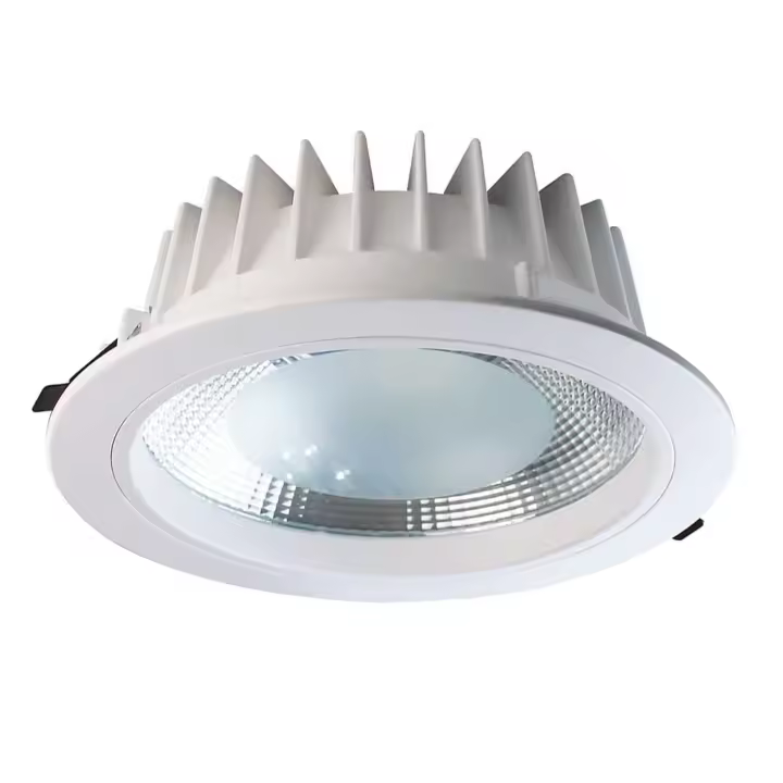 Eilen - Downlight Led Empotrable Redondo 15W, Aluminio/Cristal, 1283 lúmenes, Luz Blanca Neutra (4000K), Led COB, Ángulo Apertura 120º, 30.000H Vida Útil, IP20, Diámetro Ø10.5cm, Color Blanco - 1