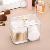 Contenedor Organizador De Baño Con 3 Secciones Para Algodones Y Tapones De Cera Transparente Almacenamiento De Cosméticos Jarra Para Algodones Y Tapones - details 4