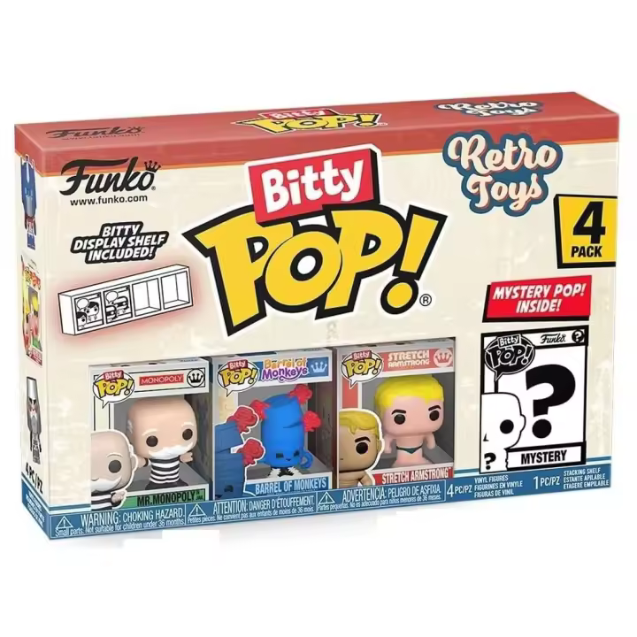Funko Pop Bitty Retro Toys Pack 4 Mini Figuras con Mr. Monopoly - 1
